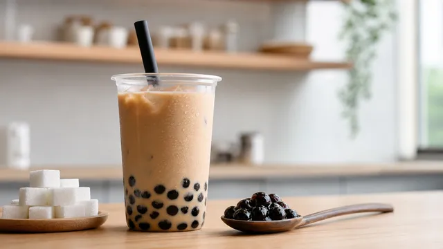 Keto food: Bubble Tea with tapioca pearls