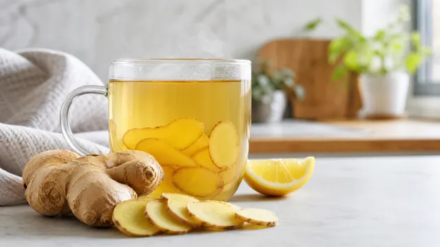 Keto food: ginger tea with fresh ginger