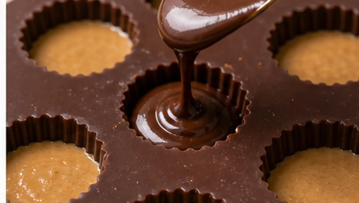 A preparation step for keto fat bombs with peanut butter and chocolate - 12 to keep in store, during the keto recipe process