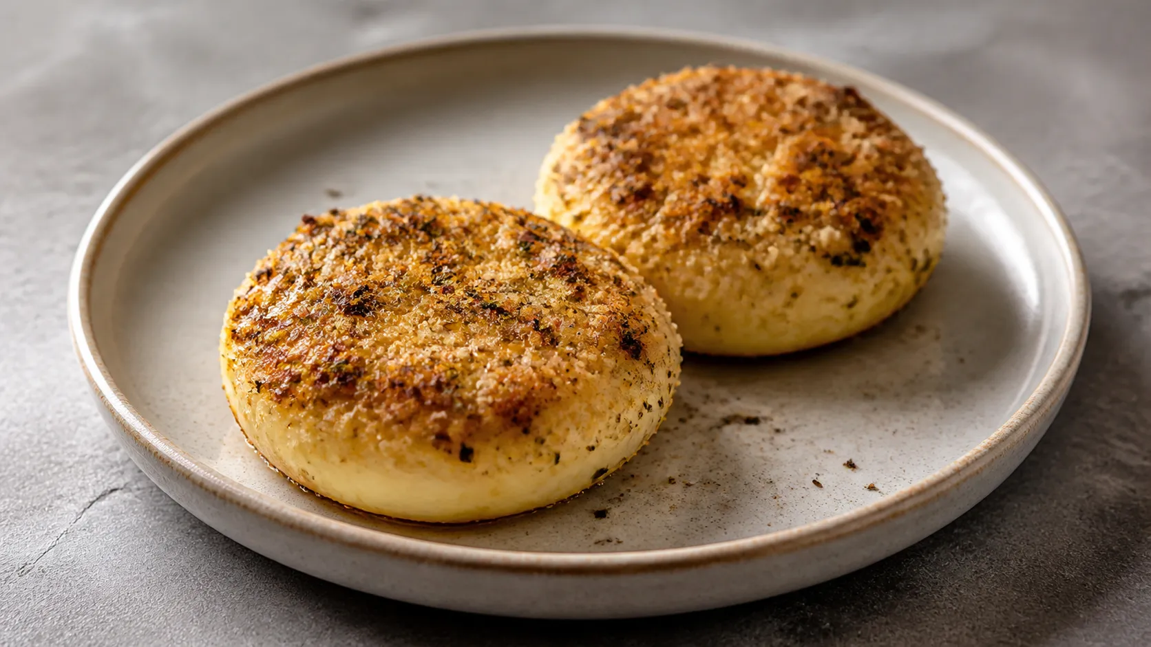 Handkase from the air fryer with a golden-brown parmesan herb crust