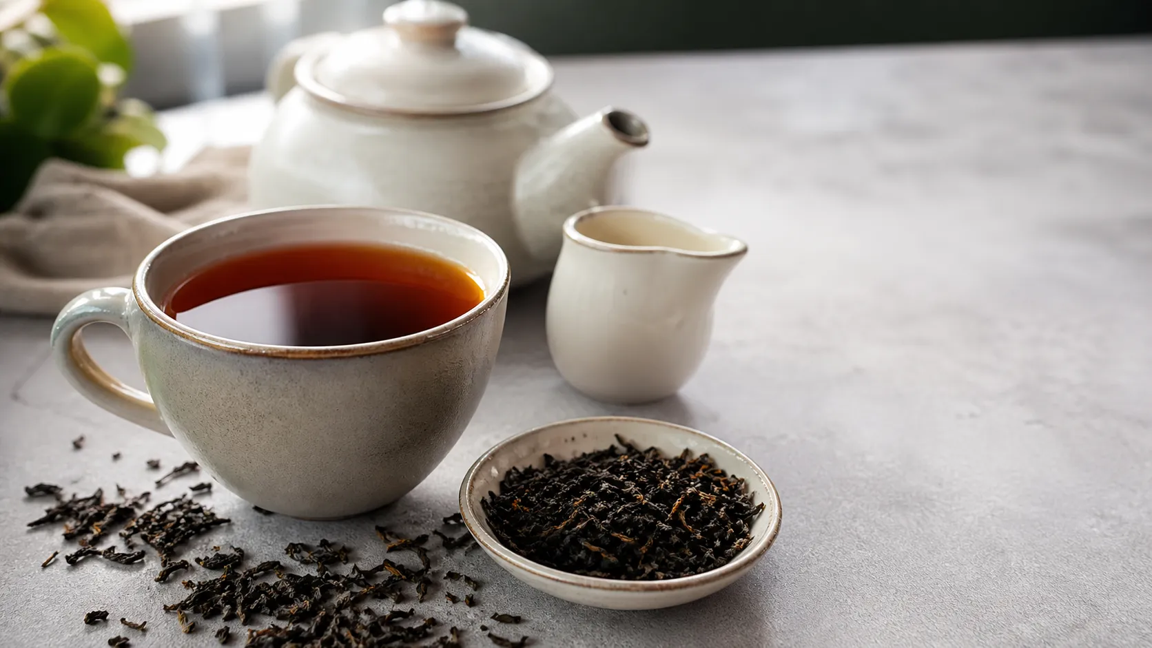 Keto food: black tea in a cup