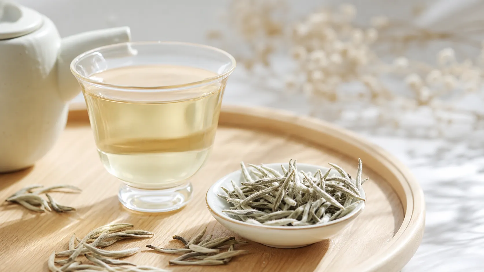 Keto food: white tea with silvery buds